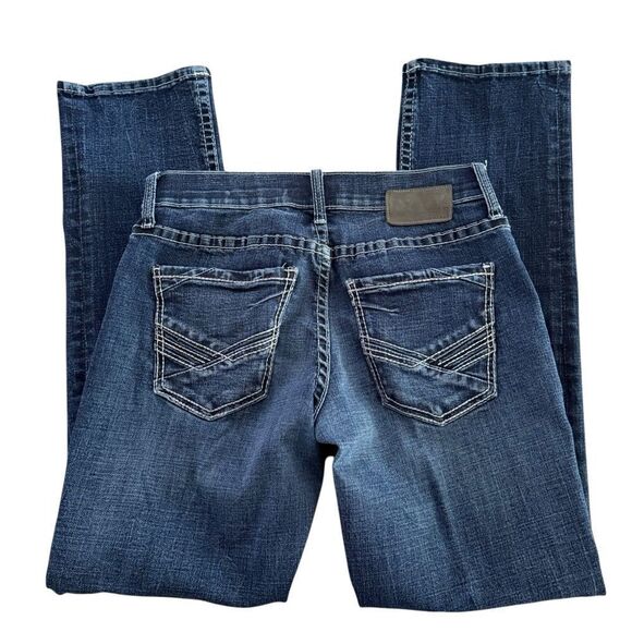 BKE Jake Straight Men’s Darker Wash Distressed Jeans 30 x 30 - Picture 1 of 15